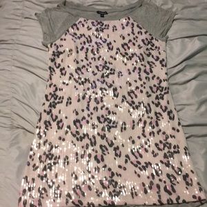 Bebe Sequin Cheetah Dress